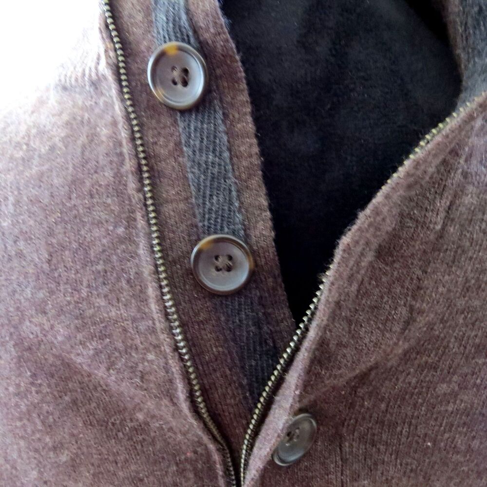 Banana Republic Men's 1/4 Zip Merino Blend Pullover Sweater  Brown Large  EUC - Picture 4 of 11